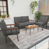 Hayal 4 Kişilik Sehpalı Bahçe Oturma Grubu Antrasit